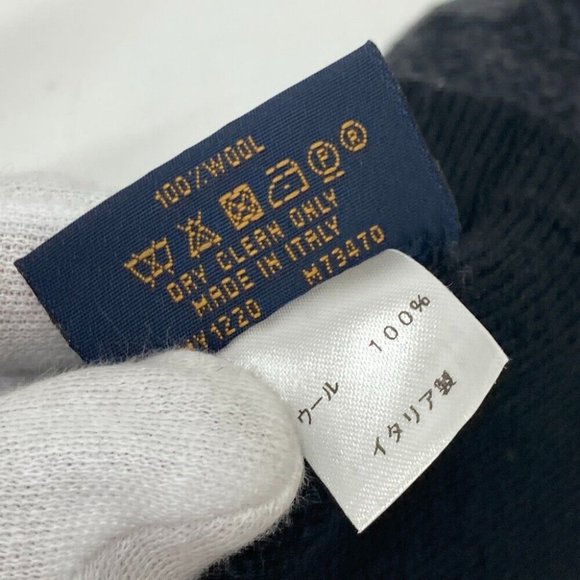 Authentic LOUIS VUITTON M73470 Gon Mai Monogram Eclipse gloves Glove wool Black/ - Picture 2 of 8